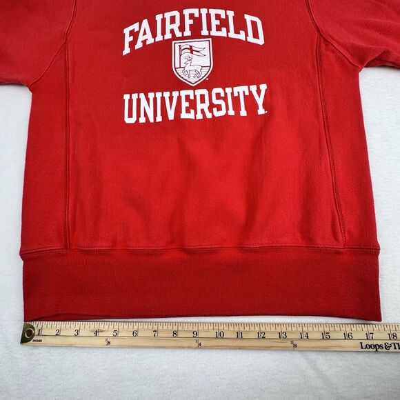 Fairfield University College Sweatshirt Sz S Red Crewneck Champion Reverse Weave - Picture 14 of 15
